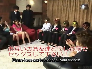 Subtitled Japan friends watch authentic group foursome