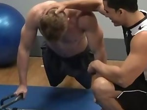 Horny jock is pleasing his trainer