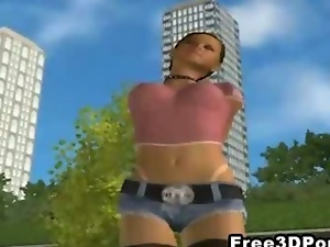 Sexy 3D cartoon hottie showing off her amazing body