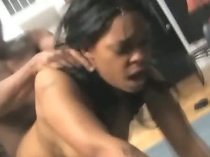 Dirty Black Ghetto Slut Getting Fucked Roughly Doggystyle