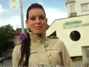 Gorgeous Czech girl payed for hardcore fucking in public