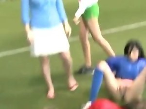 Bunch of amateur american girls naked football and eating pussy