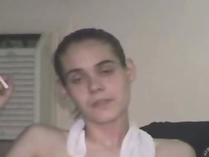Rough Looking Brunette Crack Whore Sucking On A Dick