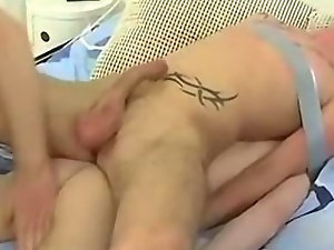 Horny blindfolded hunks sucking on each others cocks