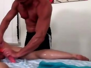 Gay masseuse slowly seduces straight guy