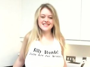 Horny blonde teen brook little shows big tits