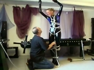 Hot blonde gets tied up and tortured