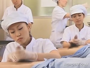 Seductive japanese nurse working very hairy penis