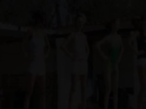 Six nude lasses by the pool from france