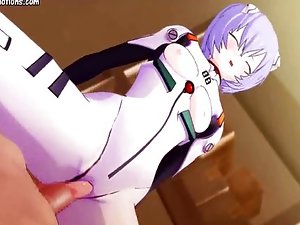 Animated doll dinking hot jizzload
