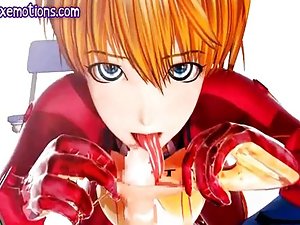 Sex animated doll delighting a cock