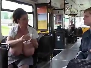 Female on bus pumping breast milk
