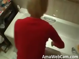 Attractive mature White Mother Bathes and Plays on Hidden CamVoyeur
