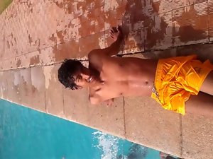 Sensual Sensual indian fellow by pool