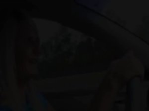 Sensual wenches licking pecker in car