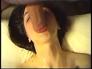 extremely so filthy amateur dick sucking with cum in face, appetizing!