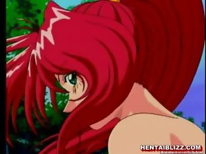 Redhead hentai young woman attractive riding a older fellow penis