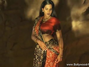 Dark haired Bollywood Goddess Dances
