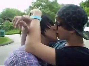 Emo Young men Kissing