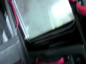 Euro whore fucked in public on the back seat of her car