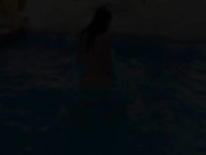 Dark haired vatican princess swimming