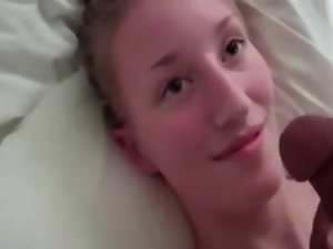 Facial Compilation Of Racy Blondie Cutie