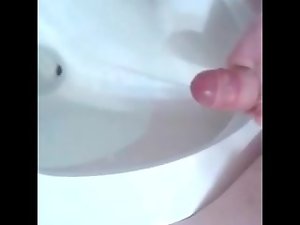 Cumshot into toilet