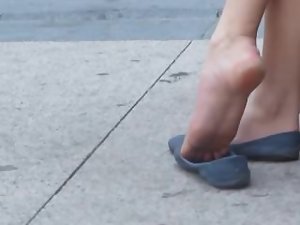 Candid feet outside the office