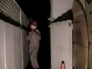 Sexual clown chick lap dances on cam