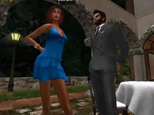 Fred Adjani et Venicie dans sa mini robe bleu sexual