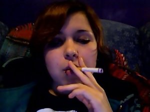 Newport 100 Cigarette Smoking Slutty girl with lipring