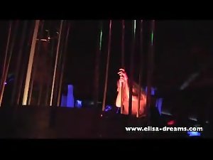 Lewd whore dancing and banging in a swinger club