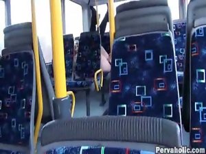 Sex and exhibitionist Couple on Public Bus