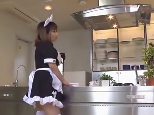 Chesty seductive japanese maid creampie