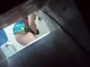 Caught by hidden cam, Spying my slutty mom fingering in toilet