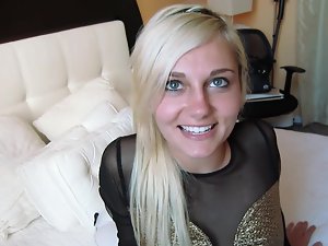 Stunning blond porn newcomer banged dirty in a hotel room