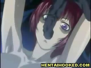 Anime dark haired gets double penetrated video