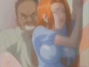 Attractive anime redhead screwed to squirting orgasm