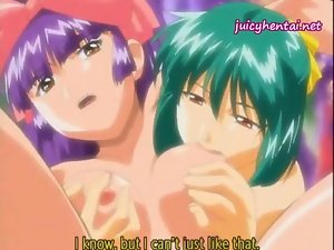 Three hentai lesbos masturbating their cunts rough