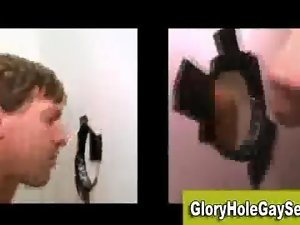 Gay straight chap cock sucking at gloryhole feature