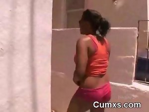Big Furious Titty Afro Outdoor Stroking