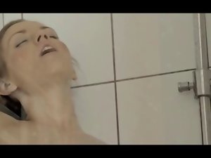Reaching orgasm in the superb shower segment
