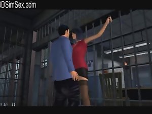 Girlie goes to detective ends up getting shagged at jail