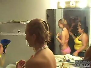 Hot upskirt and ladies in the bathroom are sexy